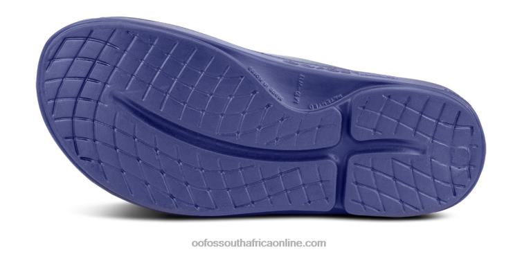 Navy White 6882D137 Men\'s OOahh Sport Slide Sandal OOFOS