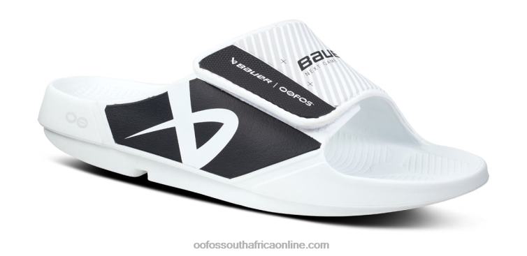White 6882D122 Men's OOahh Sport Flex Sandal OOFOS