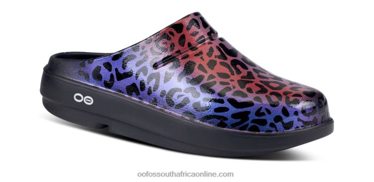 Rainbow Leopard 6882D98 Women's OOcloog Limited Edition Clog OOFOS