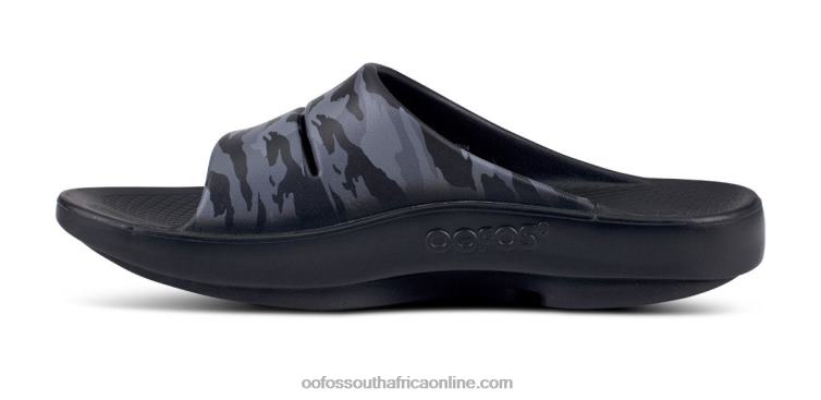 Black Camo 6882D62 Women\'s OOahh Sport Slide Sandal OOFOS