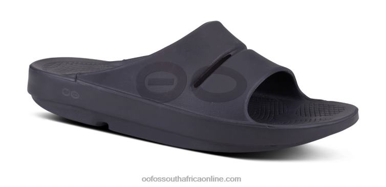 Black Matte 6882D44 Women's OOahh Sport Slide Sandal OOFOS